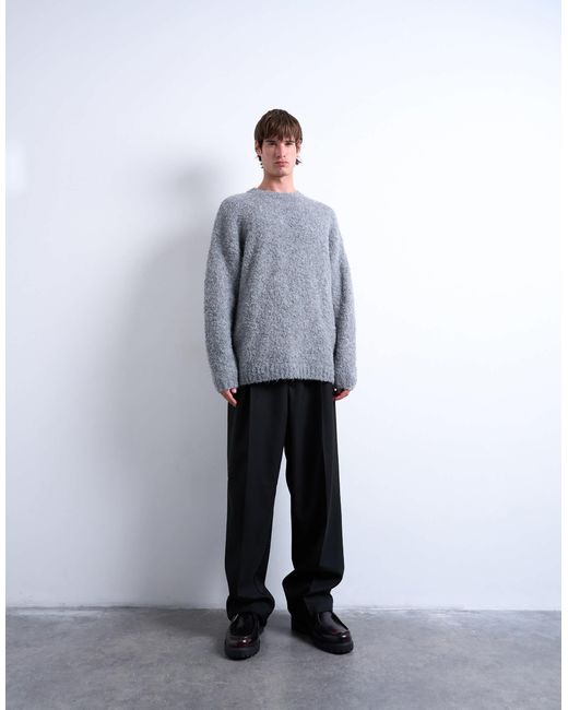 Pull décontracté en maille bouclée - clair Topman pour homme en coloris Gray