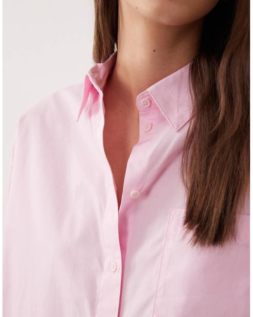 JJXX Pink Jamie Oversized Poplin Shirt