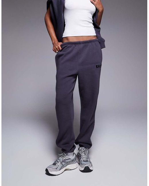 Kaiia Blue Cotton Blend Cuffed Trackies