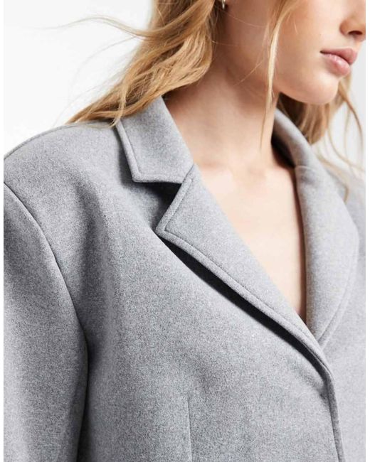 ASOS Gray Co-Ord Brushed Cropped Blazer
