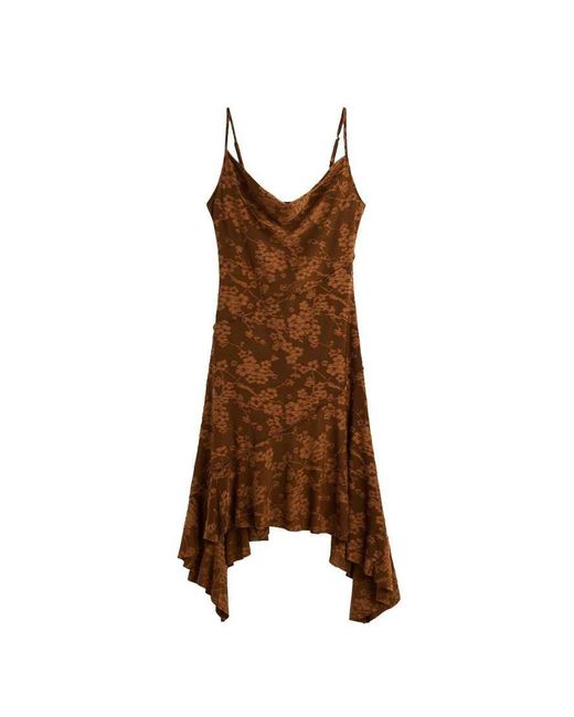 Desigual Brown Asymmetrical Strappy Dress