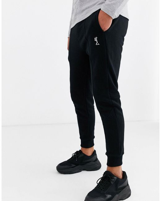 mens black skinny fit joggers