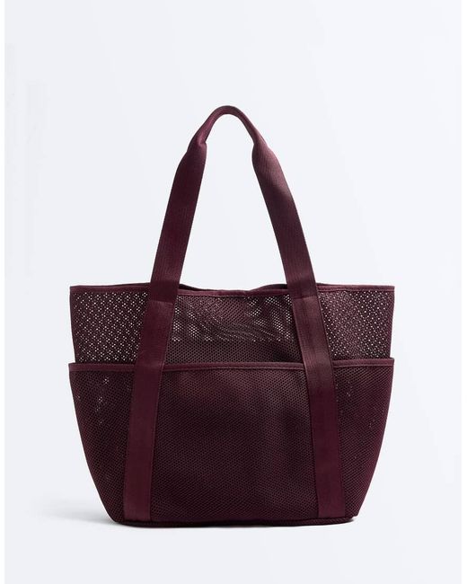 Oysho Purple Mesh Shopper Bag