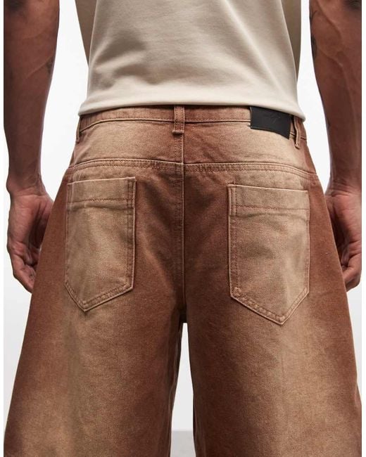 Liquor N Poker Natural Denim Seam Detail Jorts for men