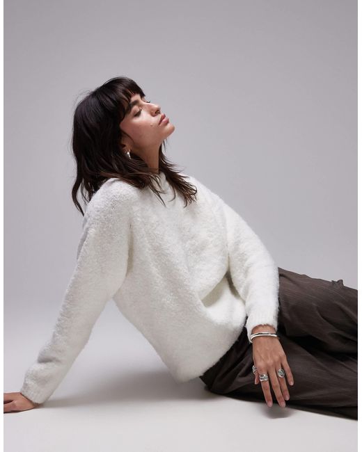 Pull oversize ras Mango en coloris Gray