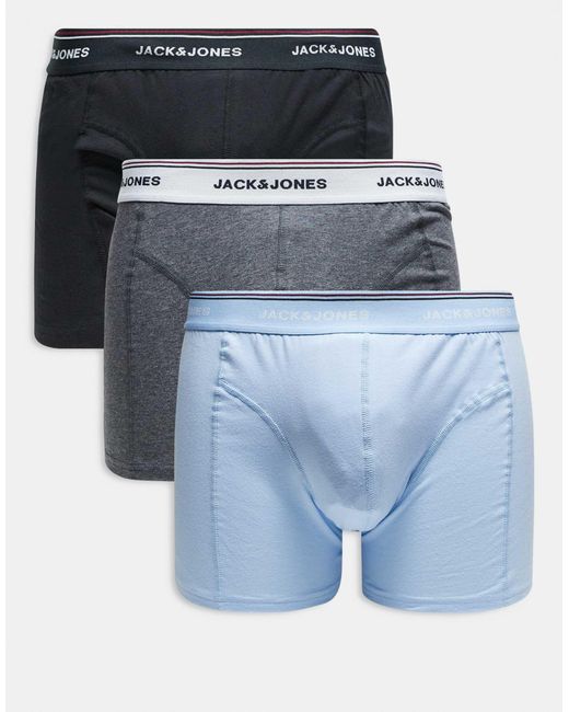 Jack & Jones Blue 3 Pack Trunks for men