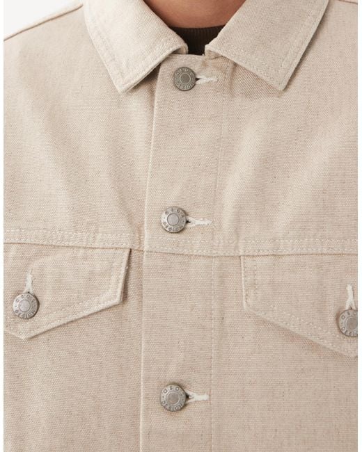 ASOS Natural Regular Trucker Denim Jacket for men