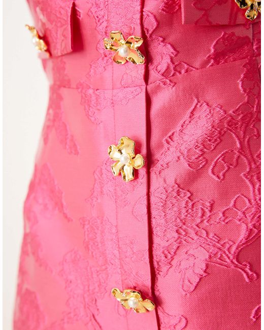 Sister Jane Pink X Asos Anemone Jaquard Mini Dress