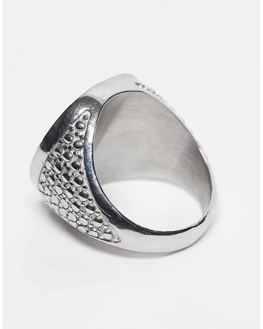 Reclaimed Vintage White Unisex Stainless Steel Waterproof Signet Ring