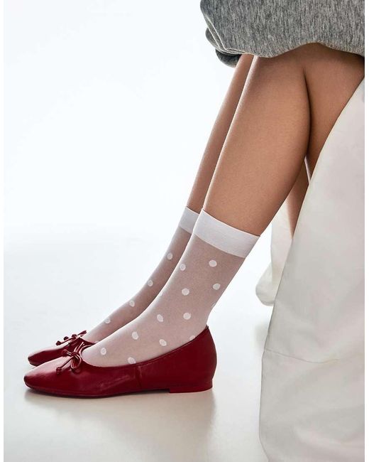 Bershka Black Polka Dot Plumetti Socks