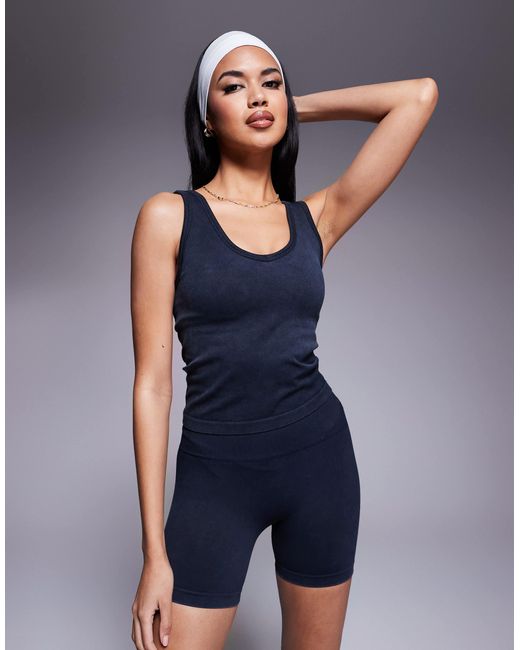 4505 Blue – nahtloses, glattes trägertop