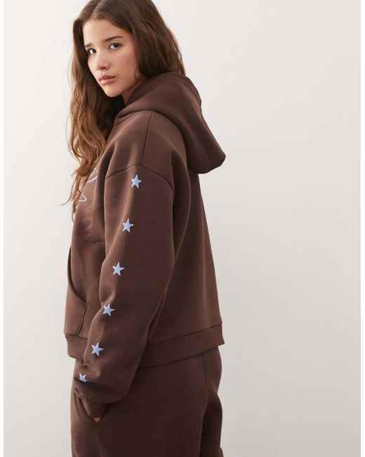 Collusion Brown Star Logo Hoodie