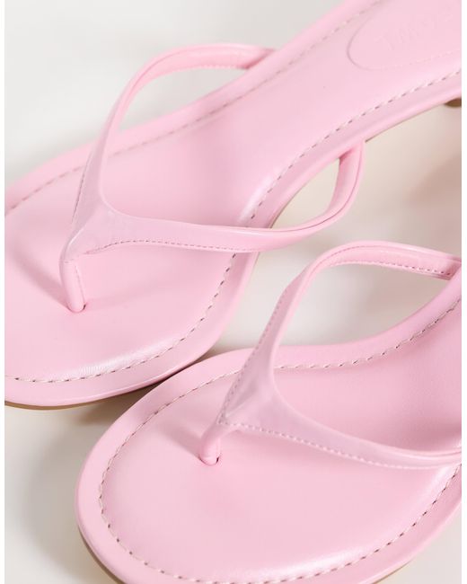 SEQWL Pink Capri Heeled Thong Sandal