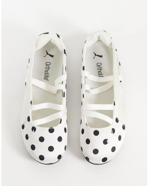 PUMA White Speedcat Polka Dot Ballet Flats