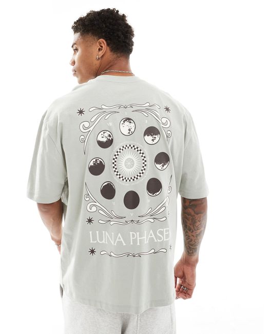 T-shirt oversize à imprimé céleste au dos - clair ASOS pour homme en coloris Gray