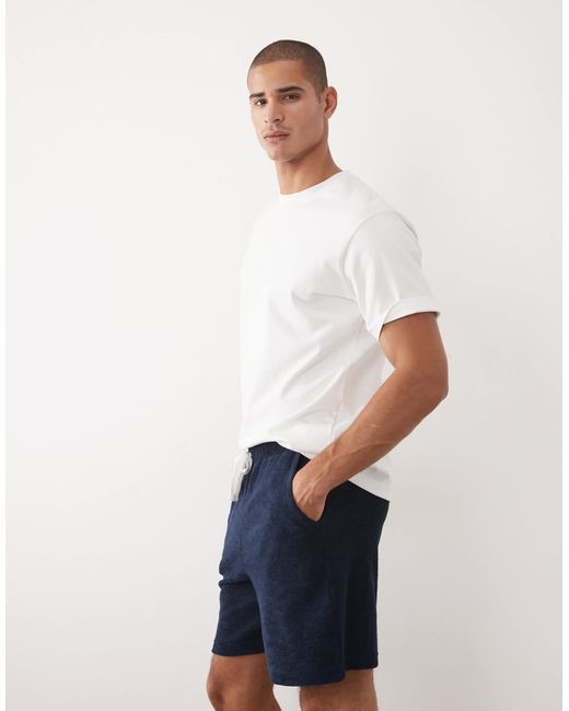 Short oversize en jersey texturé ASOS pour homme en coloris White