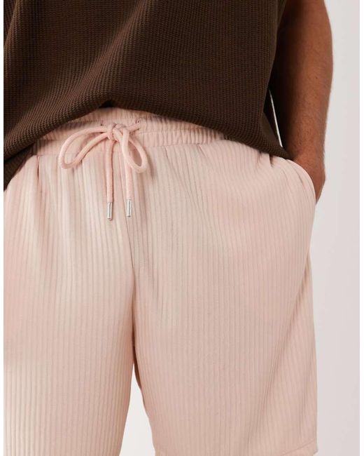 ASOS Natural Oversized Ribbed Short for men