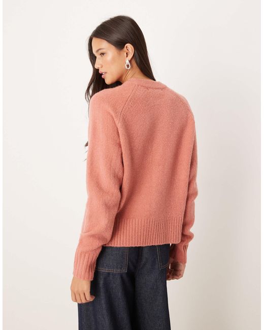 Threadbare Red Crew Neck Cardigan