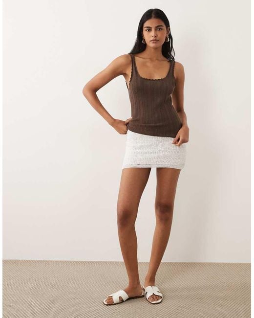 Mango Brown Teen Knitted Mini Skirt