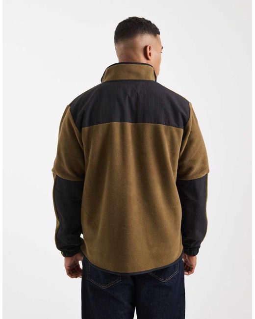 Parlez Green Multi Panel Logo Zip Through Fleece Jacket for men