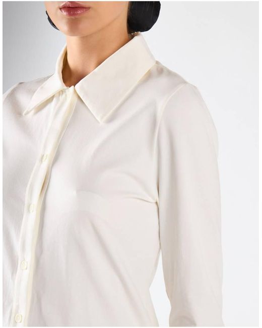 NARRATED White Slim Fit Collared Shirt