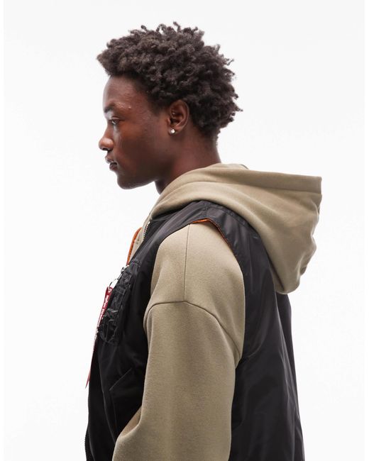 Alpha Industries Gray Reversible Ma-1 Heritage Gilet for men