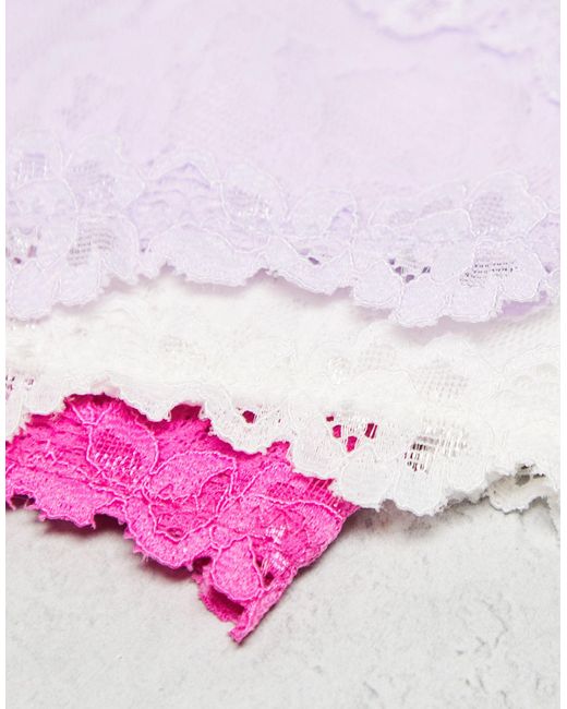 Cotton On Pink Cotton on – 3er-pack elastische spitzen-tangas