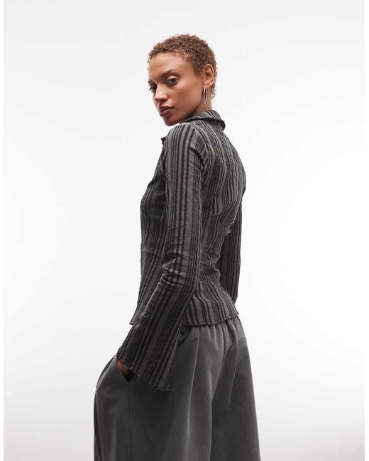 Weekday Black Button Up Long Sleeve Shirt