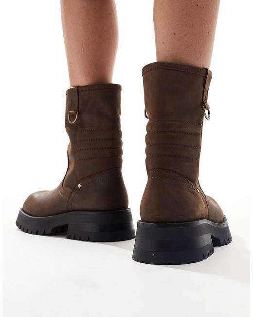 Bronx Blue – quinn – biker-ankle-boots aus gewachstem nubukleder