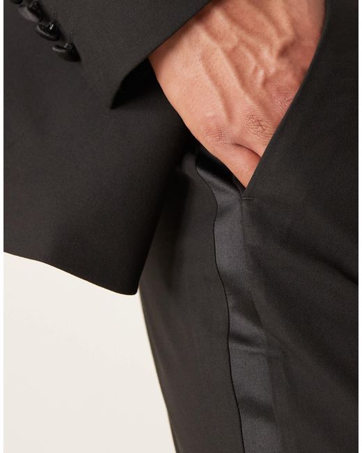 ASOS Black Slim Tuxedo Pants for men