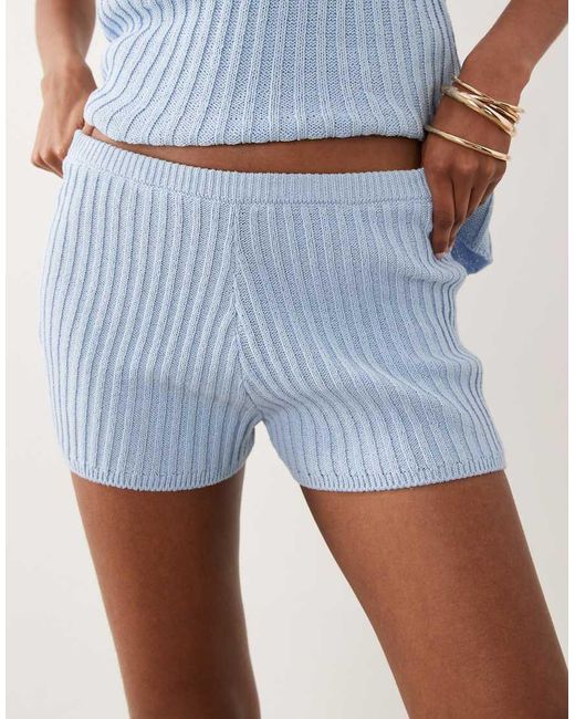 ASOS White Knitted Pleated Short Co-ord