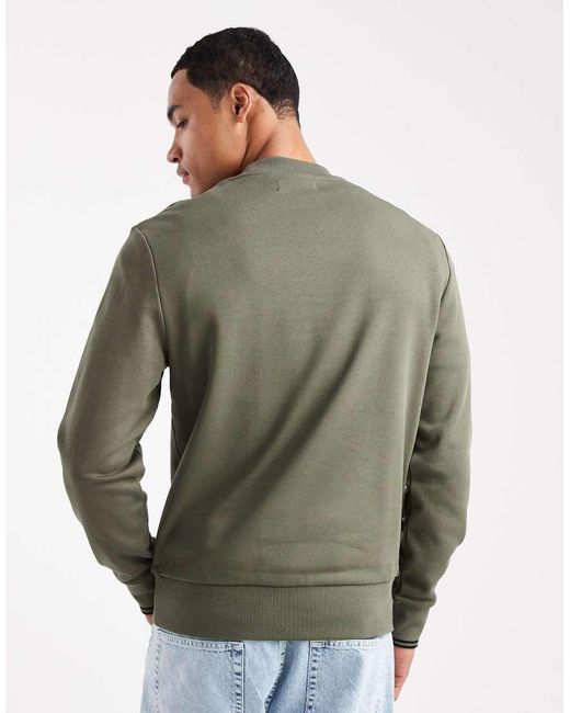 Fred Perry Green Crew Neck Sweatshirt for men