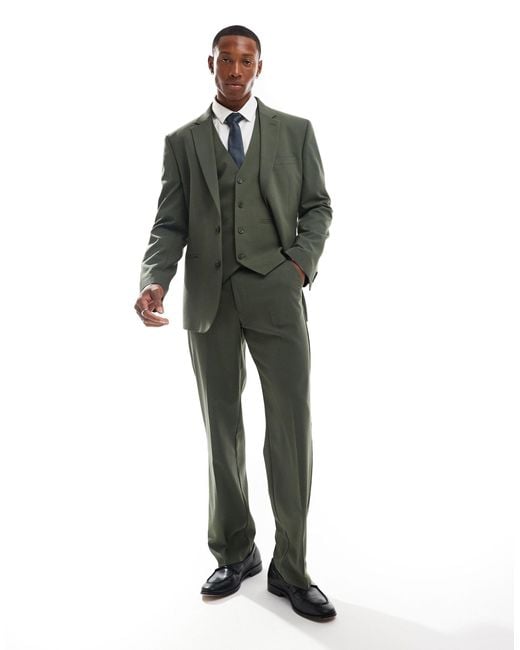 ASOS Green Straight Suit Trouser for men