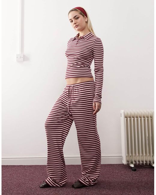 Collusion Multicolor Mid Rise Wide Leg Relaxed Trousers