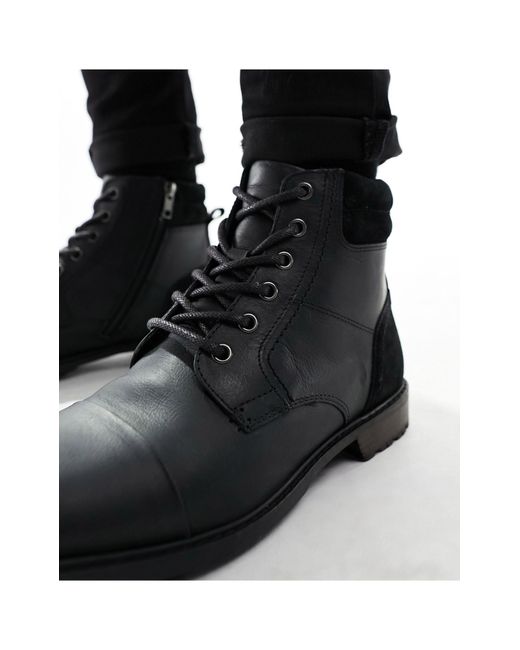 Red Tape Black Casual Lace Up Boots for men