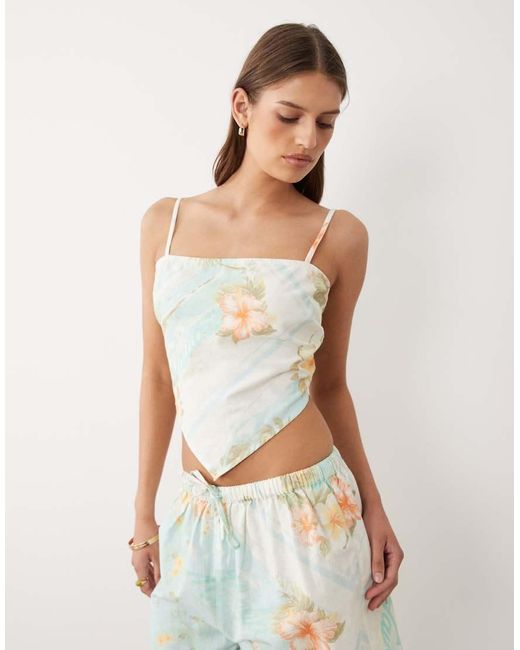 Miss Selfridge Green Handkerchief Top Co-ord