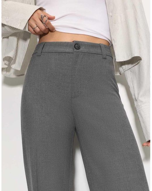 Pull&Bear White Smart High Waist Straight Leg Trousers