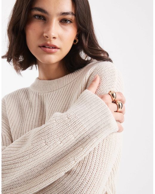 ONLY Natural – gerippter strickpullover