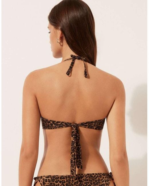 Calzedonia Brown Fuller Bust Cross Over Bikini Top