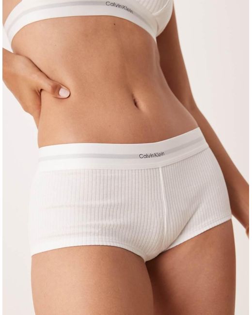 Culotte Bianche A Coste di Calvin Klein in Brown