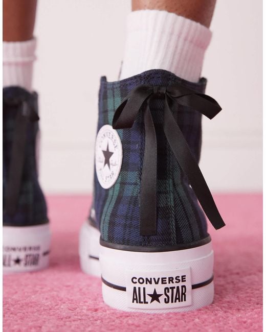 Converse Blue Chuck Taylor All Star Lift Hi Platform Trainers