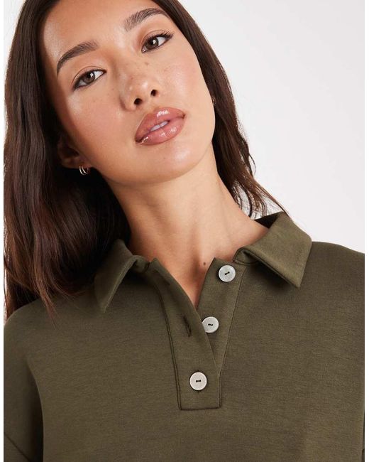 Vero Moda Green Super Soft Polo Sweat Top Co-ord