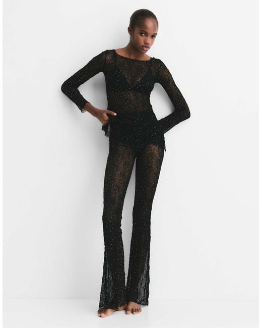 Pull&Bear Black – spitzenoberteil