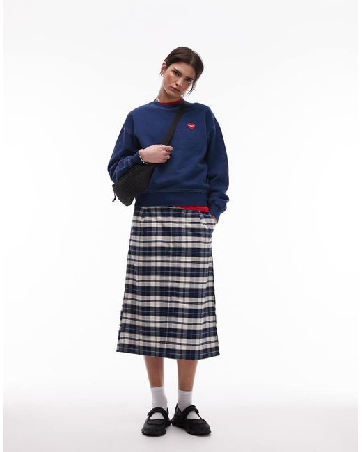 Carhartt Blue Tarbell Check Skirt