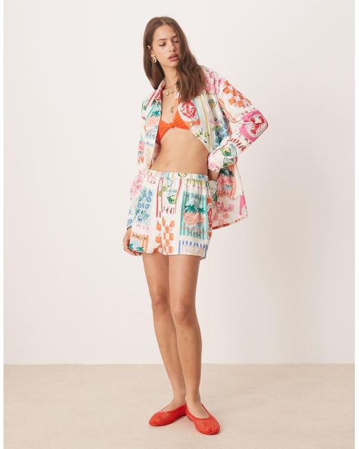 Miss Selfridge Red Shorts