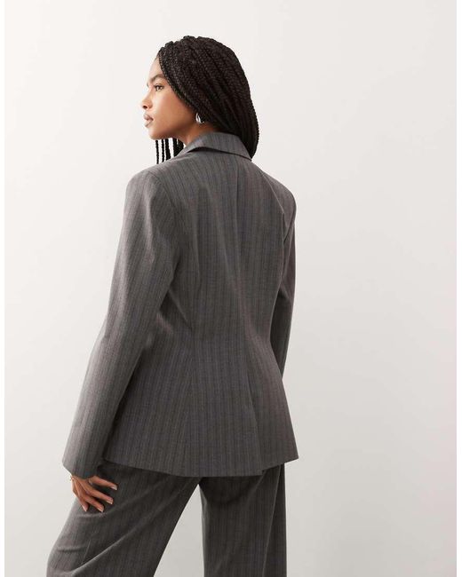 Weekday Gestreepte Blazer in het Gray