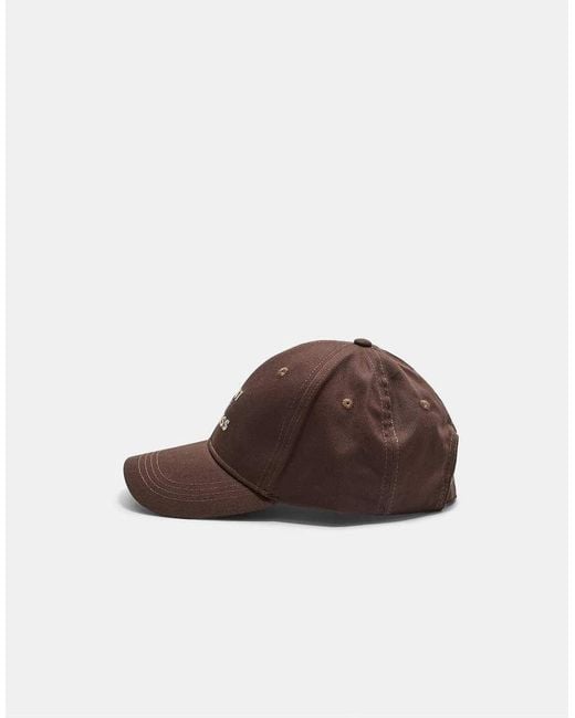 Cappellino Con Scritta Ricamata di Stradivarius in Brown