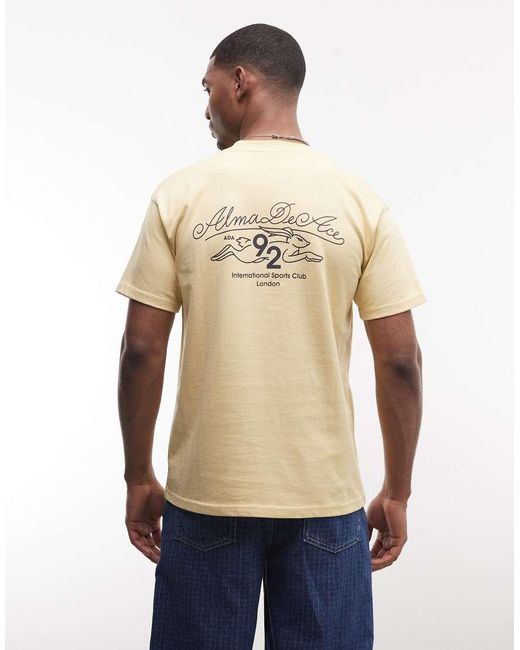 Alma de Ace Blue Hare Sports Back And Chest Print Logo T-shirt for men