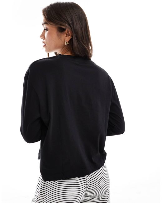 Cotton On Black Classic Long Sleeve Graphic Tee With Always And Forever Graphic