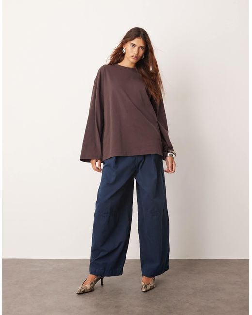 ARRANGE Blue Remi Casual Twill Barrel Pants